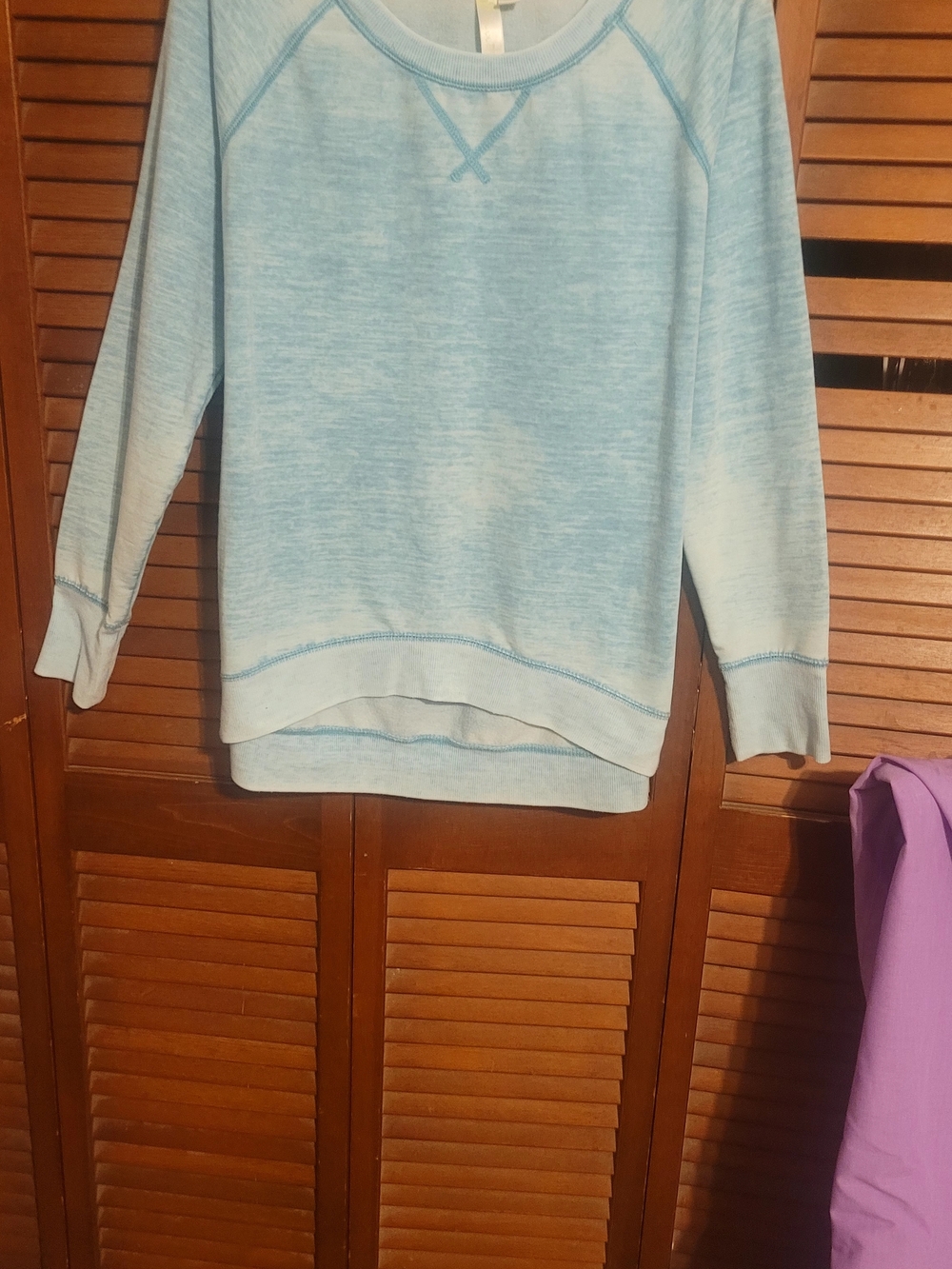 Aqua Pull Over Sweater By Green Tea. Size Large Relaxed Fit.